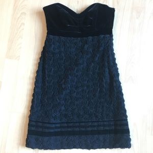 Holiday Party Velvet Rosette Mini Dress